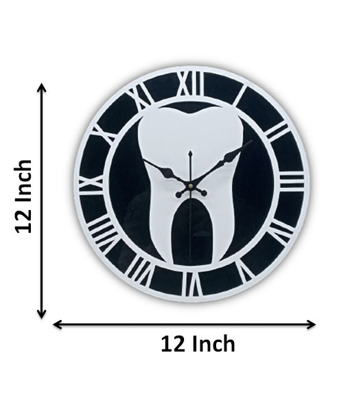 Wall Clock 12" Dentist Acrylic Roman Numerical Round Shaped