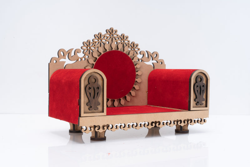 MDF Wooden Velvet God Shihasan for Home and Office Wall Product God Throne in Home Temple