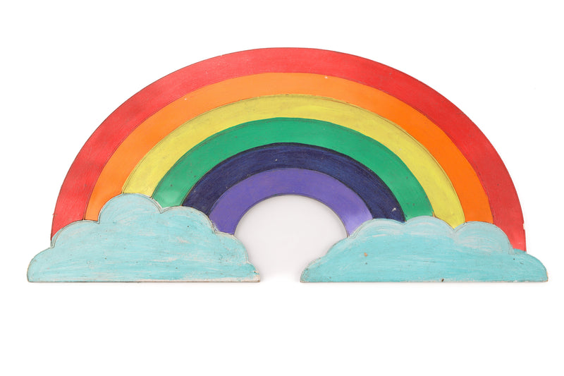 Rainbow and Cloud Premarked Wooden MDF Cutout for Crafts Work Home Room Decor Artistic DIY Work Art and Craft (13 X 6 Inch)