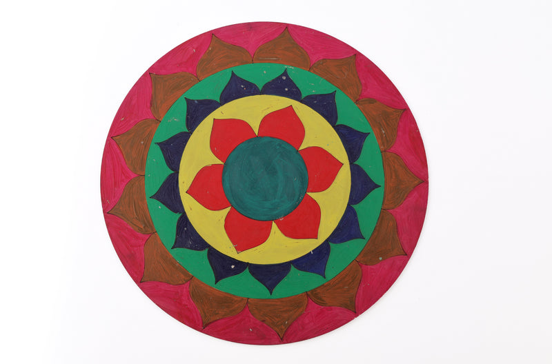 Flower Rangoli Mandala Shapes Painting Pre Marked Wooden MDF Cutout for Crafts Work Home, Room Decor Artistic DIY Work Art | 12 Inch