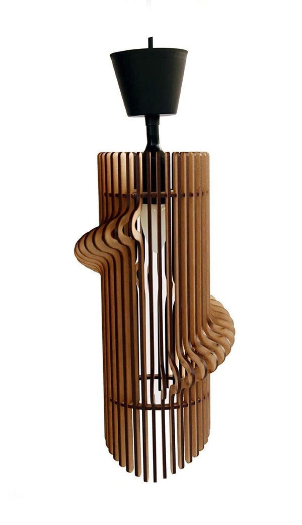 Hanging Lamp Wooden Single Lighting Natural Weaving