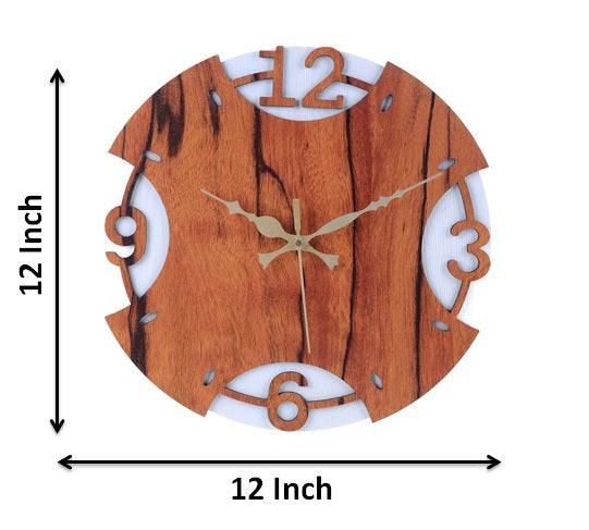 Wall Clock MDF Wooden Auntie Numerical Double Layer