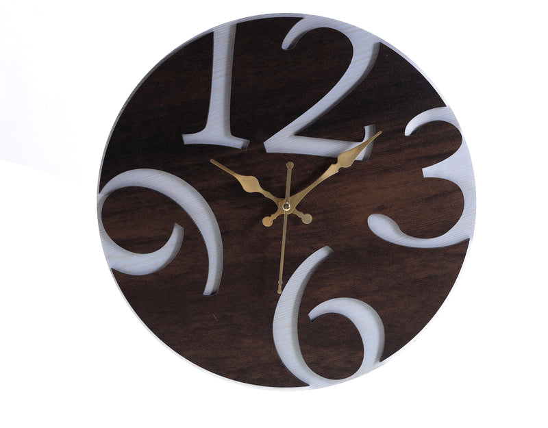 MDF Wooden Wall Clock with Latest 4 Digits | Home Decor | Living Room | Bedroom | Office & Shop