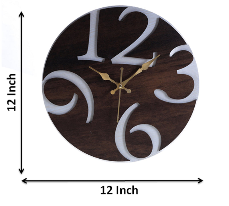 MDF Wooden Wall Clock with Latest 4 Digits | Home Decor | Living Room | Bedroom | Office & Shop