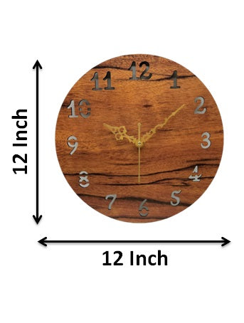 Antique Numerical Wall Clock Wooden Art 12-Inch Suitable for Living Room Hall Bed Room Home and Office Hotel etc.