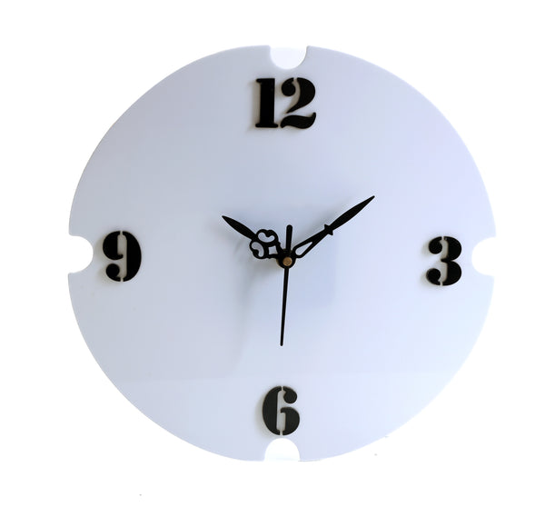 Acrylic 24 cm Wall Clock Suitable for Living Room Hall Bed Room Home and (White 1-Pcs)