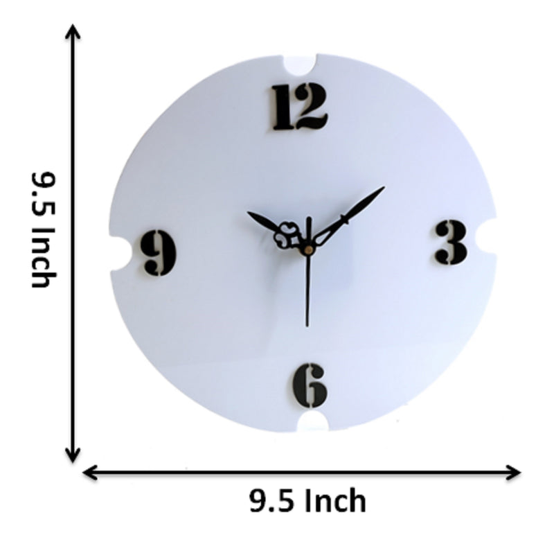 Acrylic 24 cm Wall Clock Suitable for Living Room Hall Bed Room Home and (White 1-Pcs)