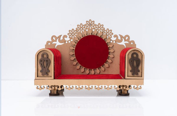 MDF Wooden Velvet God Shihasan for Home and Office Wall Product God Throne in Home Temple