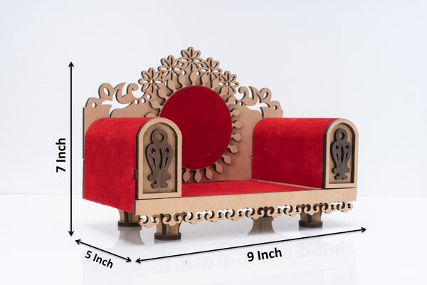 MDF Wooden Velvet God Shihasan for Home and Office Wall Product God Throne in Home Temple
