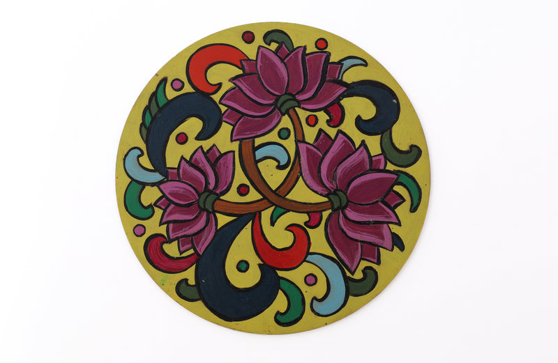 Pine MDF Pre-Marked Wooden Lotus Design Rangoli Round Shapes Cutout for DIY Work Art and Craft for Mandala Art, Acrylic Painting