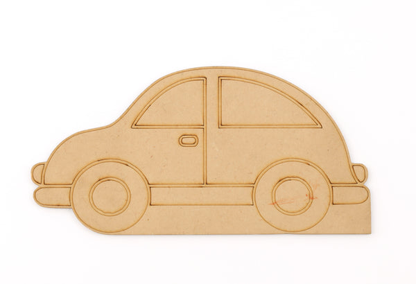 Premarked Car Wooden MDF Shapes Cutout for Crafts Work Kids Activity Artistic DIY Work Art and Craft (8 x 4 Inch)