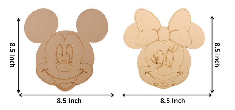 Premarked Mickey Mouse & Miki Kids Keychain Short Wooden Lovable huggable Cute Giant Life Size Teddy Bear (8.5 X 8.5 Inch)