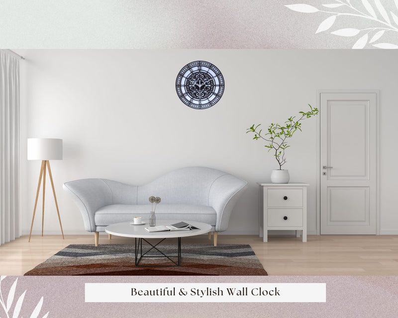 Acrylic Roman Number Antique  Wall Clock Designer Stylish Modern |  Double Layer Clock  | For Living Room, Bedroom, Office, Kitchen, Home Decor. || Black & White ||12 inch||